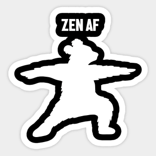 Zen Af Bear, Yoga Meditation Funny Sticker